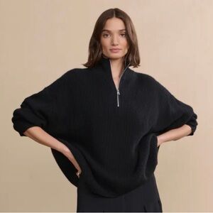 Jenni Kayne Black  half zip cashmere Sweater xs